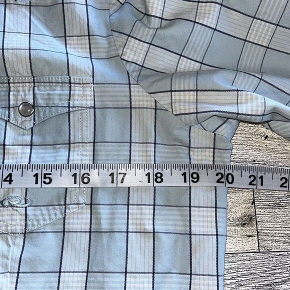 Roper Shirt Women's Large Blue Plaid Button Up Western Cowgirl Long Sleeve‎ - Picture 12 of 14